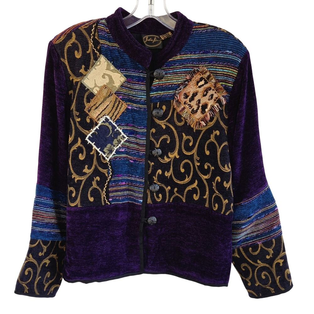 Julia Kim Vintage Patchwork Jacket M Wearable Art… - image 2